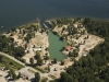 Aerial view of controversial development near the mouth of the Adams River